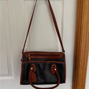 Liz Claiborne Black and Brown Leather Bag